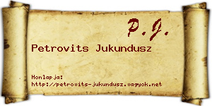 Petrovits Jukundusz névjegykártya